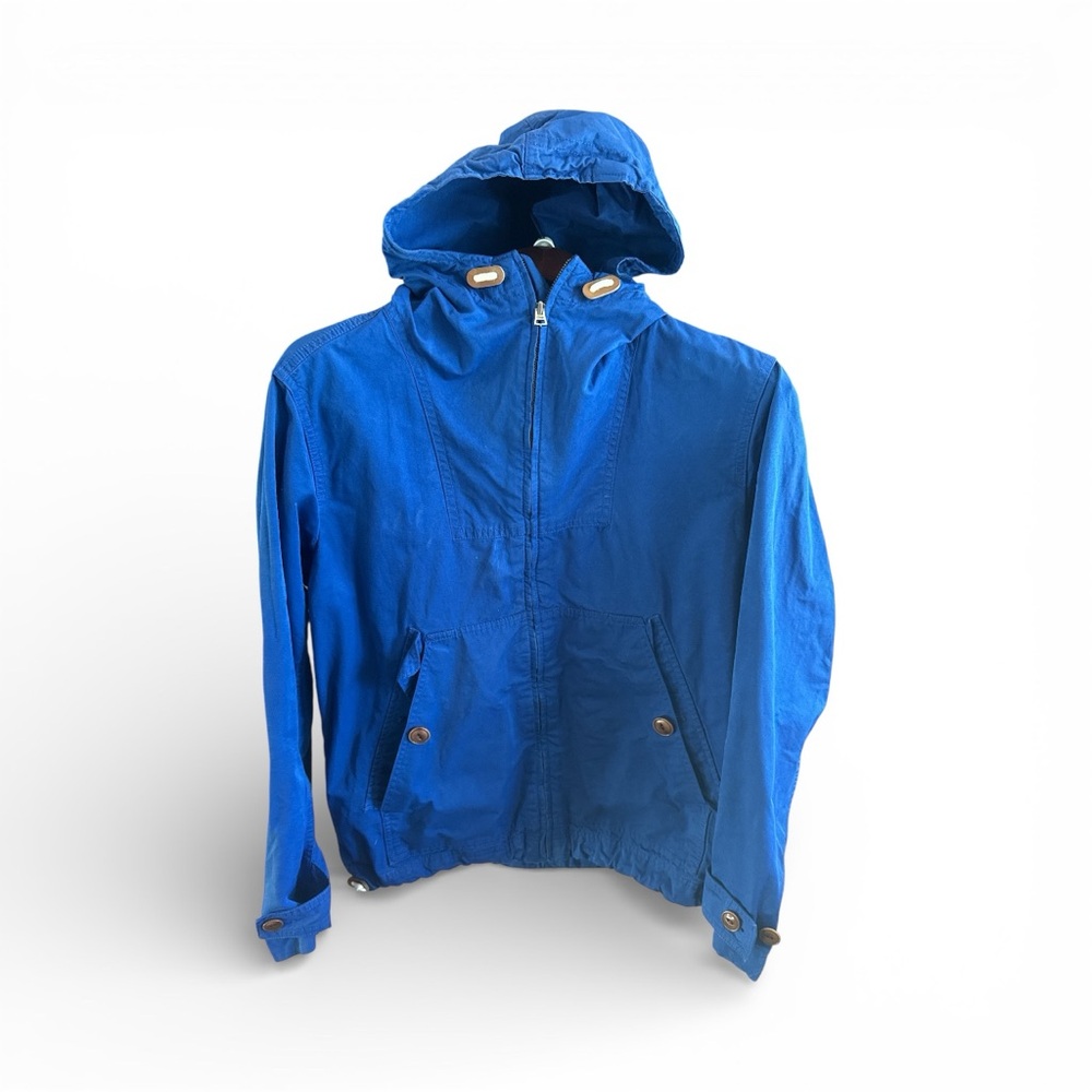 GAP Women’s Size Small Royal Blue Hooded Raincoat Jacket Outerwear Winter Spring